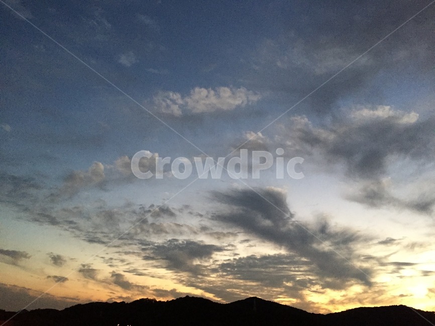 풍경,노을,하늘,구름,산,자연,풍경,nature,landscape,outdoors,옥외,weather,날씨,cloud,sky,cumulus,적운