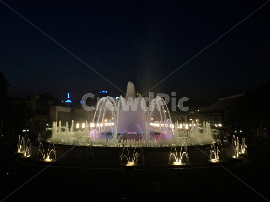 바르셀로나,분수,분수쇼,몬주익분수쇼,스페인,물,광장,유럽