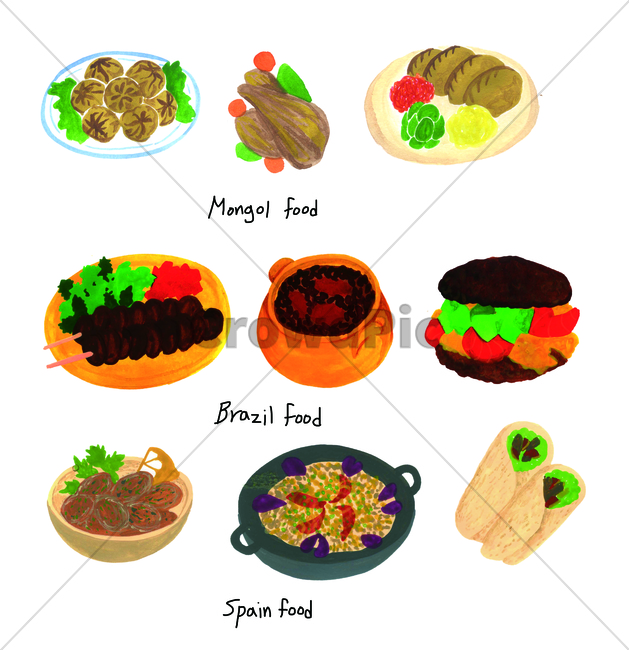 손그림,물감그림,watercolor,handdrawing,음식,food,몽골음식,mongolianfood,브라질음식,brazilianfood,스페인음식,spanishfood