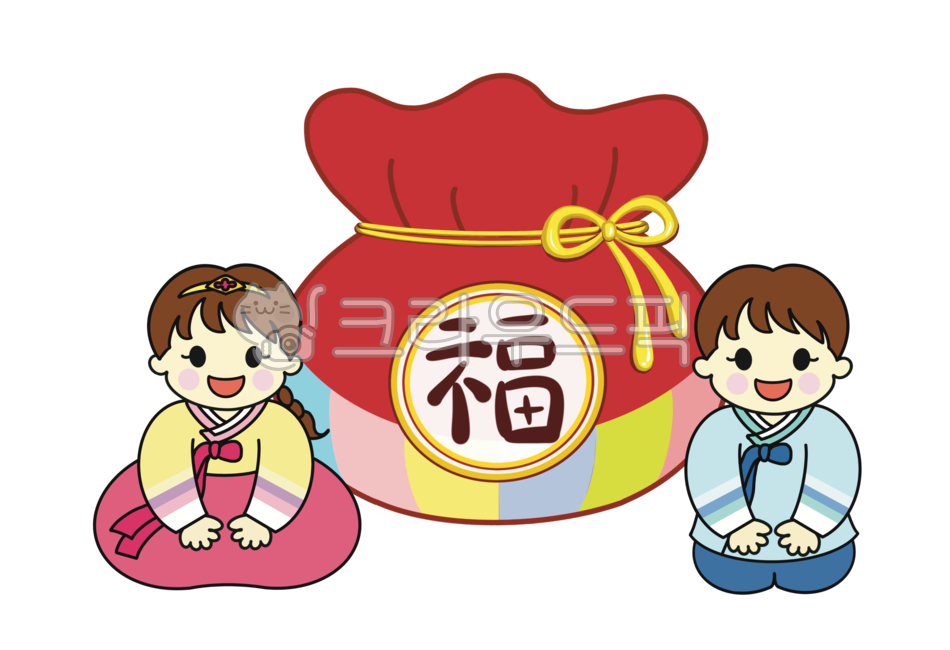 luck,bag,koreantraditionalclothes,hanbok,Korean traditional lucky bag,Thanksgiving,Chinese character clothing,theocracy,traditionalaccessory,three times,Hanbok illustration,happy new year,New Year greetings,New Year,children,school,new year illustration,L