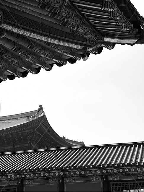 경복궁,한옥,기와,기와집,궁궐,흑백,ancientpalace,GyeongbokgungPalace,고궁