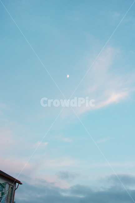 하늘,풍경,노을,달,구름,노을하늘,sky,moon,cloud,자연,풍경,nature,landscape,outdoors,옥외