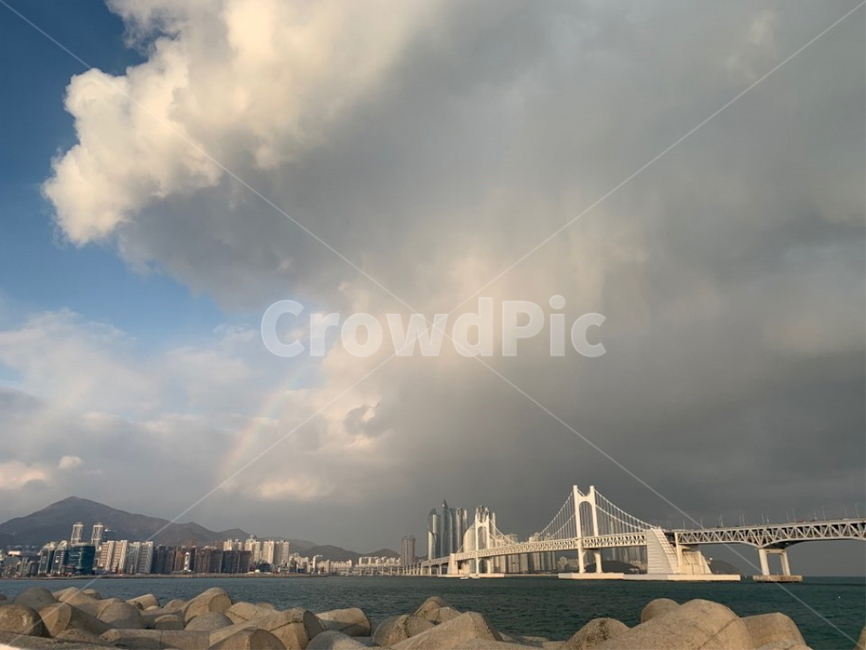 광안대교,랜드마크,부산,마린시티,흐린날,무지개,도시,풍경,city,landscape,한국도시풍경,한국도시경관,korea cityscape,nature,자연,outdoors,옥외