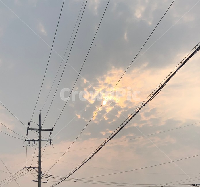 하늘,구름,해,전봇대,감성
