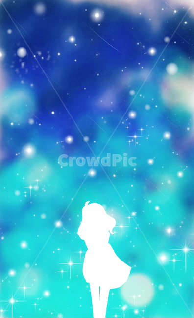 Starlight,illustration,creative drawing,girl,dreamy