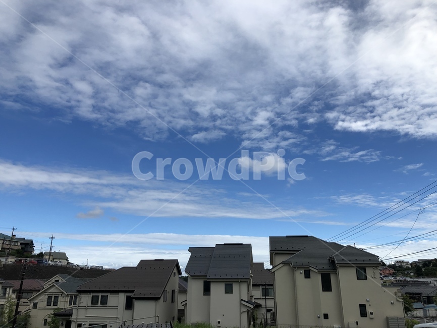 하늘,맑음,청명,지상주차장,시골,푸르름,일본