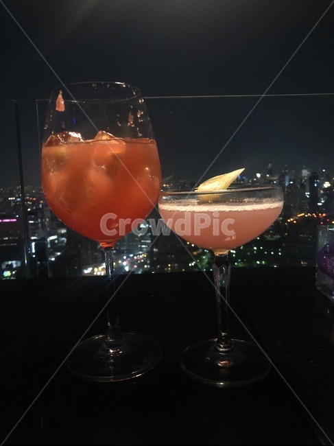 칵테일,야경,방콕,루프탑,술,술,주류,alcohol