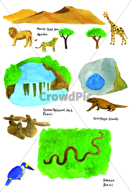 아프리카,손그림,watercolor,handdrawing,그림,관광지,sights,관광명소,touristattractions,물감그림,제주,jeju,여행,travel,traveling,trip,tour,journey,trave,culturalrelics,문화유적,iguazunationalpark,이과수국립공원,namibsandsea,나미브모래바다,hlerapolespamukkale,galapagosislands,나무늘보,아마존,amazon,sloth,갈라파고스제도