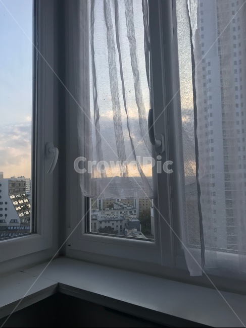 파리,프랑스,창문,커튼,야경,밤,노을