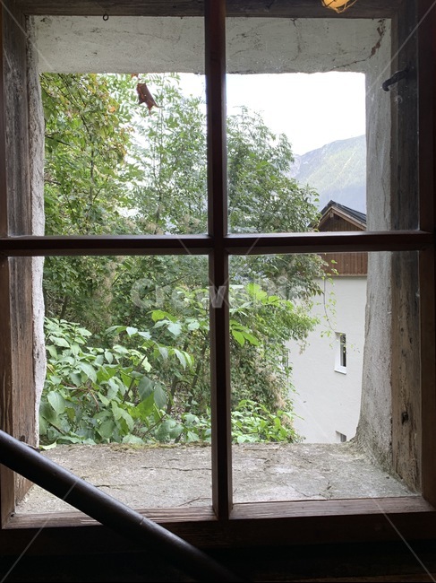 창문,풍경,할슈타트,오스트리아,window,view