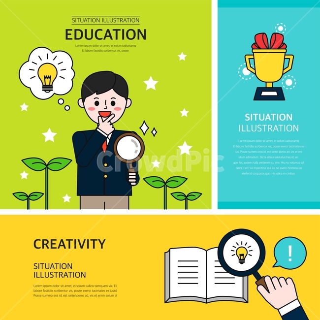 학생,전구,새싹,돋보기,우승컵,교육,교육,학교,공부,education,learning,study,school,그래픽,일러스트레이션,graphic,illustration