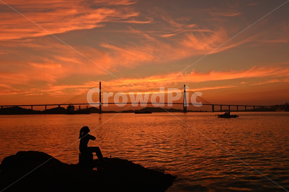 목포대교,목포대교일몰,황금색,바다,nature,자연,outdoors,옥외,자연,풍경,nature,landscape