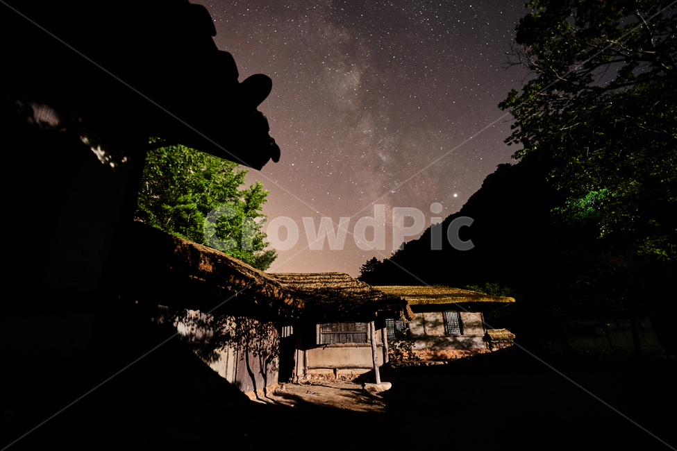 문경새재,은하수,별,별밤,초가집,시골집,야경,밤,풍경,nightscape,night,landscape,한국전통,한국문화,korean traditional,korean culture
