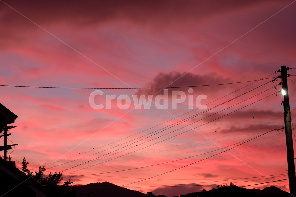 cable,케이블,sunset,sky,cloud,nature,view,노을,석양,구름,가로등,풍경,시골,자연,야경,밤,풍경,nightscape,night,landscape