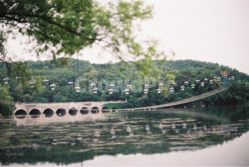 서울랜드,리프트,유원지,호수,산,자연,필름,필름사진,nature,water,lake,outdoors,film,reflection,다리,briedge