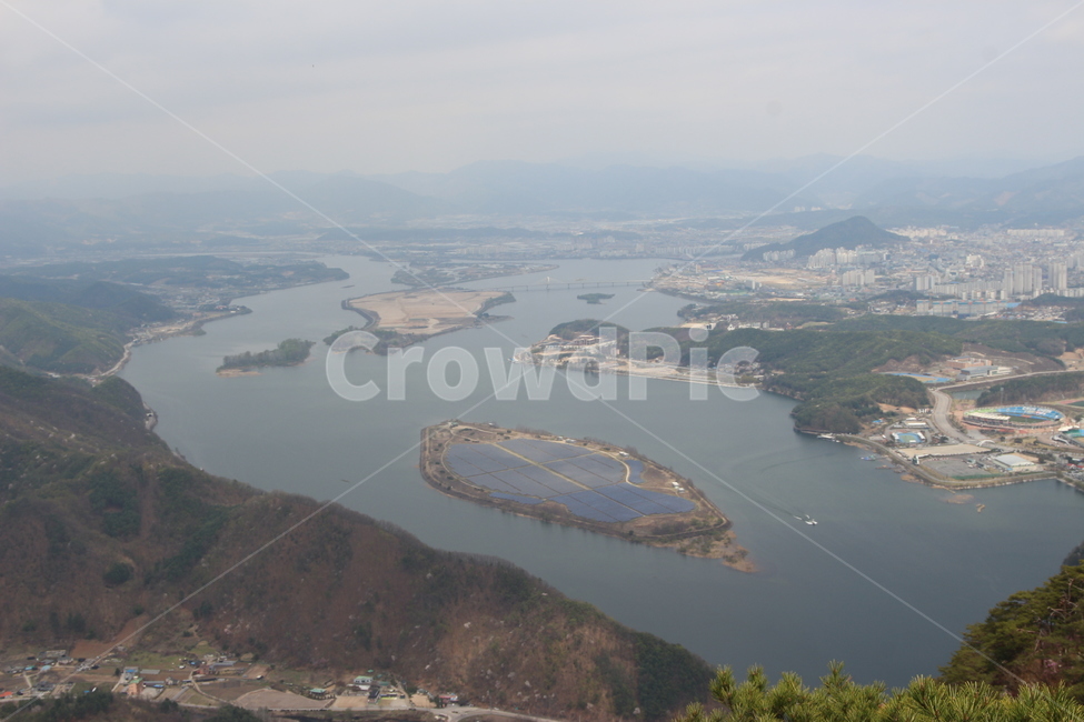 의암호,삼악산,전망대,봄,춘천시내