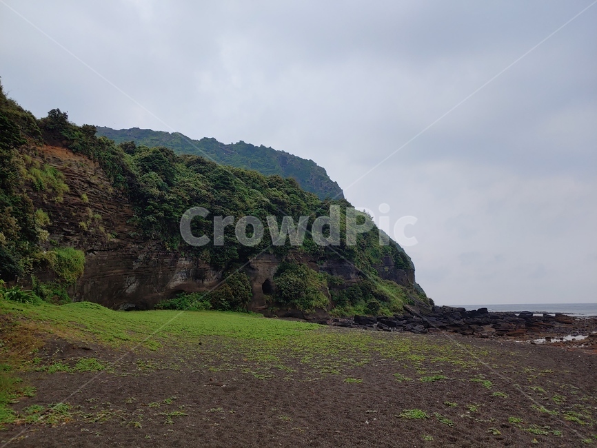 섬,해안,하늘,절벽,모래,plant,rock,cliff,shore,seaside,sand