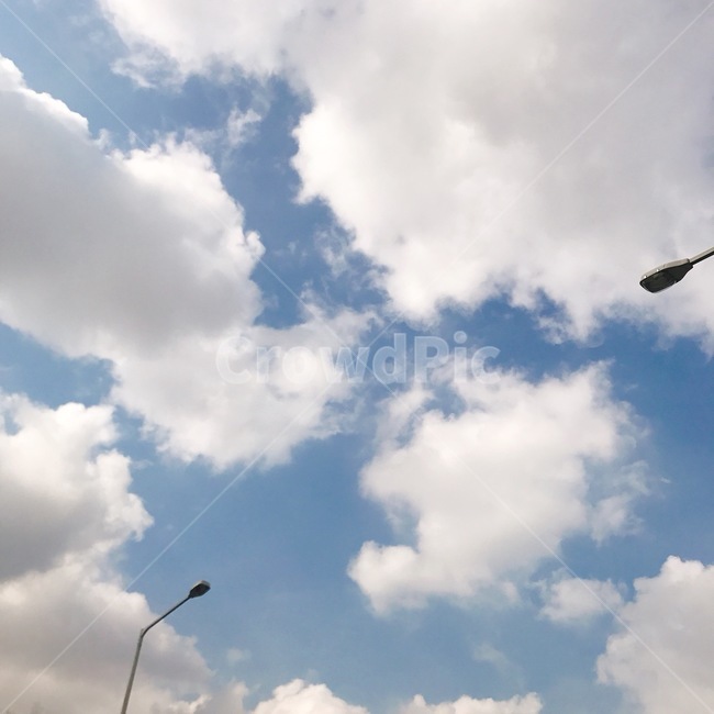 구름,하늘,가로등,blue,white,cloud,sky
