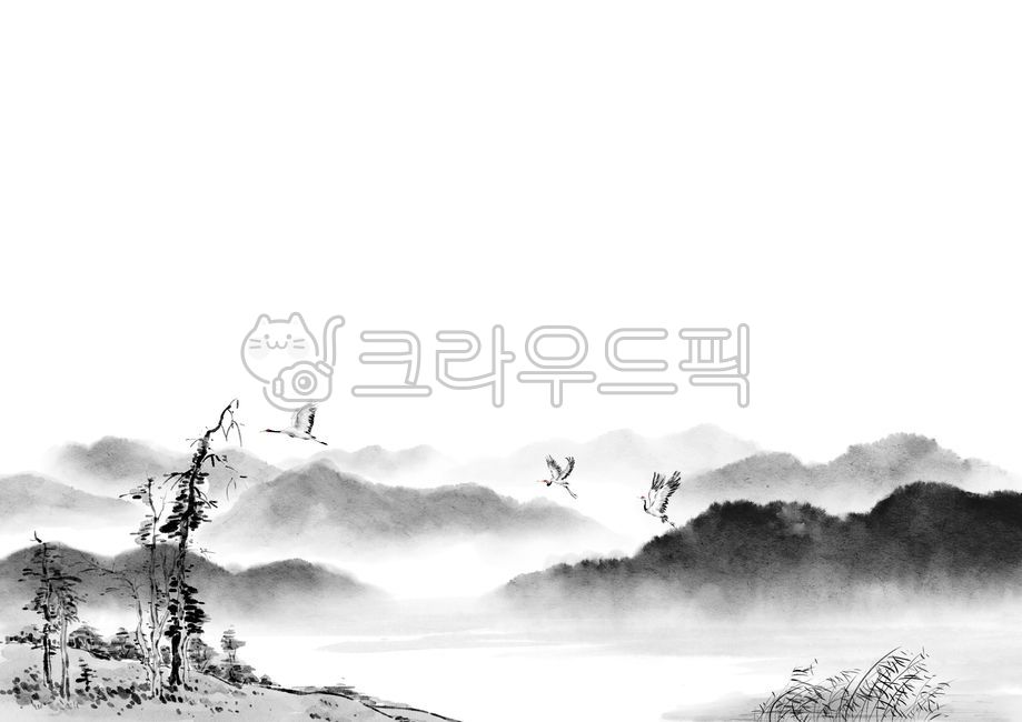 Oriental painting,ink painting,landscape painting,oriental painting illustration,ink painting illustration,landscape painting illustration,landscape,landscape painting,tree,tree illustration,bird,crane,bird illustration,bird illustration,mou