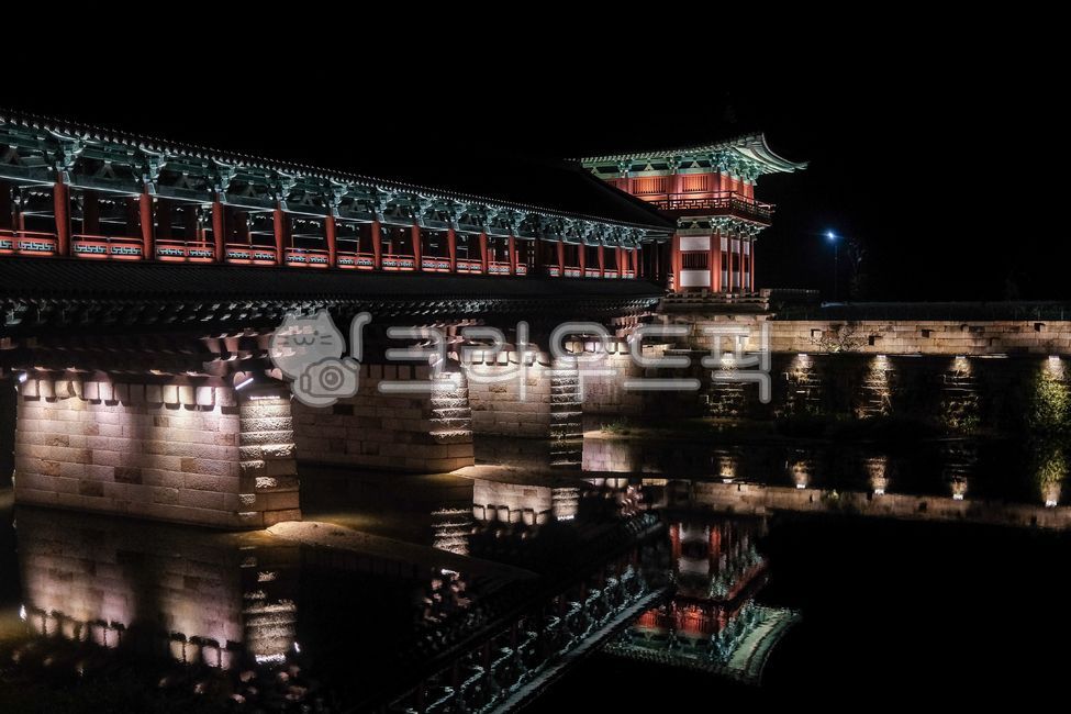 야경,월정교,경주,한옥,한국