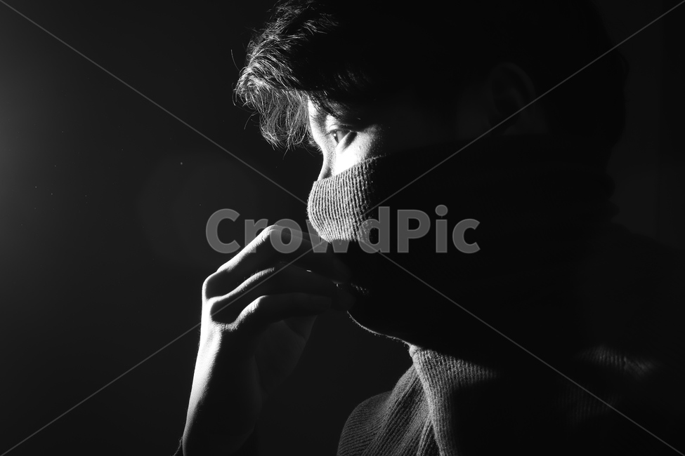 흑백,초상화,남자,터틀넥,니트,portrait,자화상