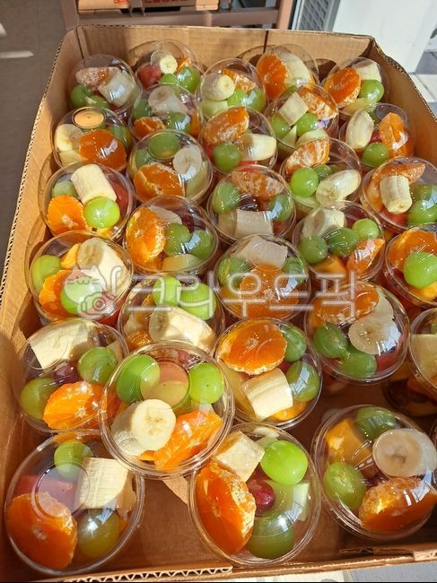 컵과일,음식,바나나,포도,샤인머스켓