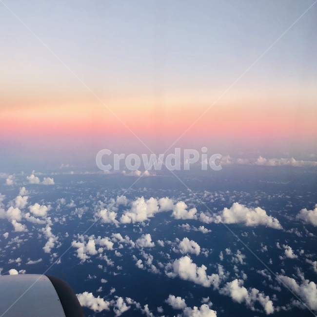 비행기,노을,하늘,항공샷,sunset