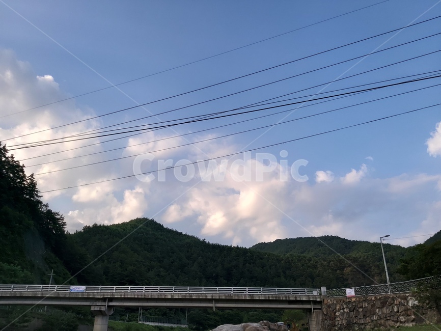 하늘,노을,산,풍경,저녁하늘