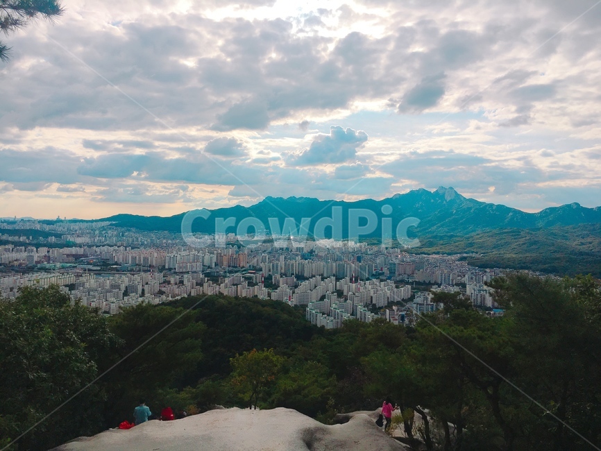 등산,산,정상,수락산,하늘,나무,아파트,자연,풍경