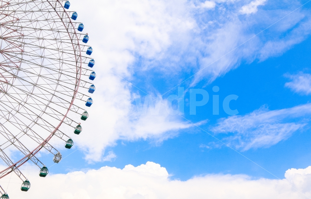 관람차,일본,하늘,구름,가을,파란하늘,맑음,흰구름,감성,풍경,여행,japan,sky,bluesky,감성,sensible,feeling,놀이공원,놀이동산,놀이터,amusement park,playground
