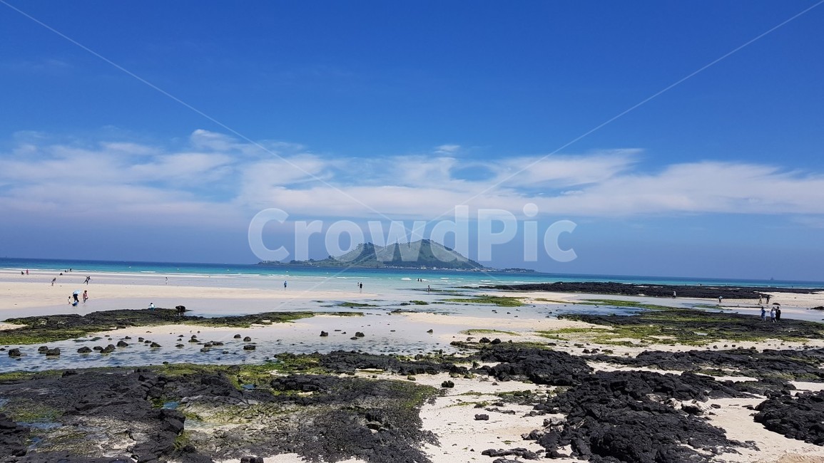 우도,제주도풍경,섬,해변,해수욕장,제주도해수욕장,자연풍경,대자연,풍경,바다,모래,제주도여름,맑은하늘,하늘,구름,수평선