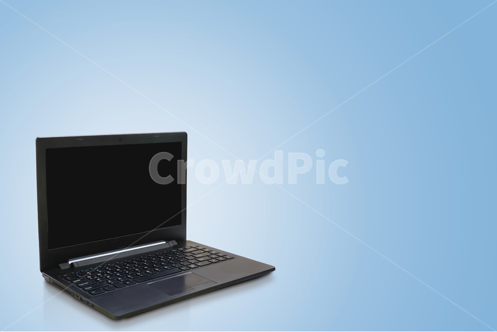 electronics,work,black,laptop,portable personal computer,Electronic products,computer,Black color,blue,background,design