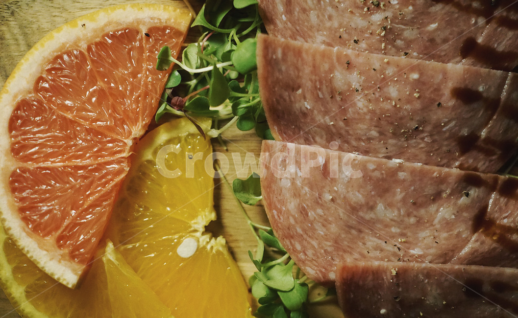 플레이트,과일,햄,샐러드,요리,음식,자몽,오렌지,음식,식재료,요리,food,cook,meal,dishes,food reserves