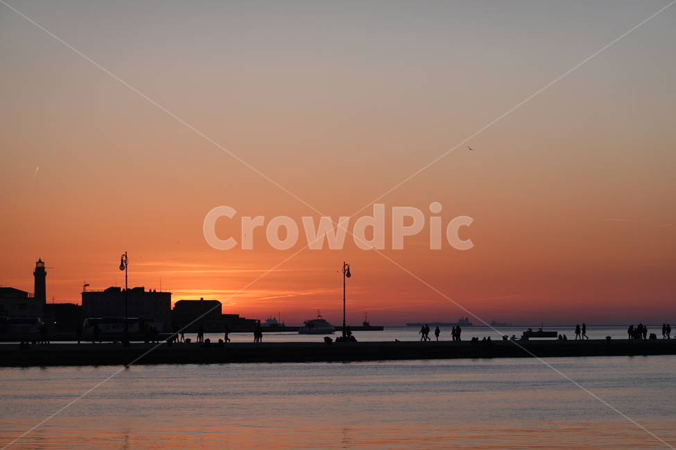 노을,하늘,바다,트리에스테,이탈리아,Trieste,italy,그림자,sunset