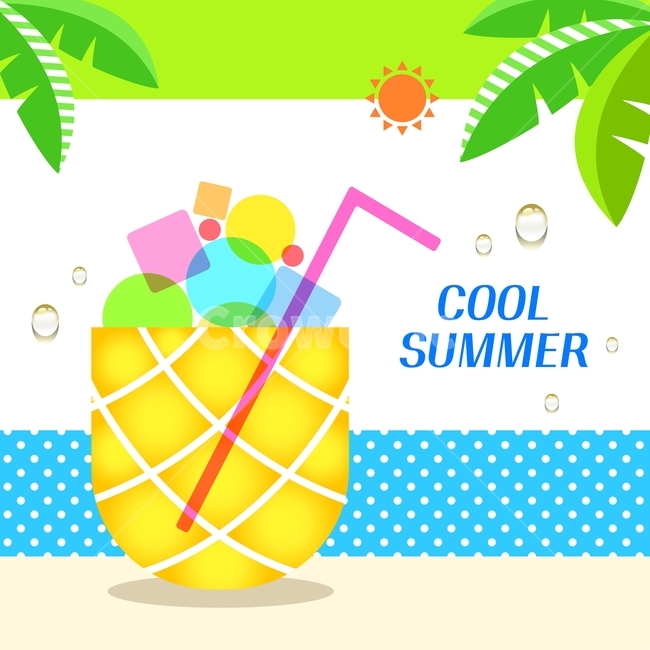 파인애플,칵테일,해변,여름,일러스트,배경,백그라운드,팝업,여름,계절,summer,season,그래픽,일러스트레이션,graphic,illustration,art,미술