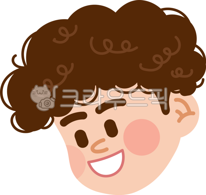 남자,곱슬머리,뽀글머리,파마머리,얼굴,뽀글뽀글,머리,미소,행복,표정