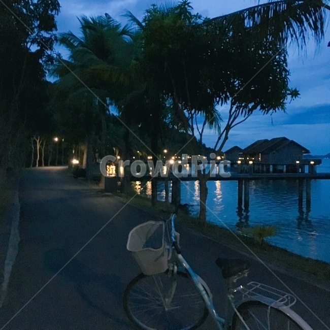 밤풍경,자전거,bicycle,nightview,자연,물