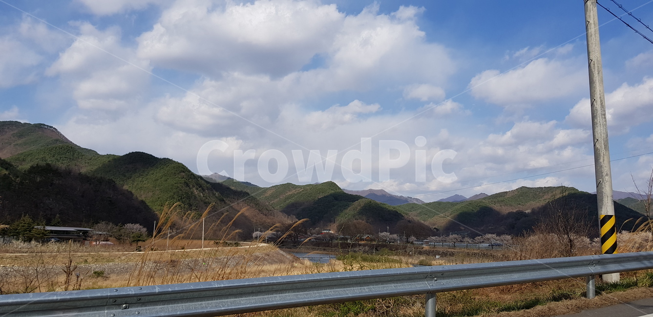 풍경,벚꽃,길,산,하늘,나무,자연,맑음,자연,풍경,nature,landscape