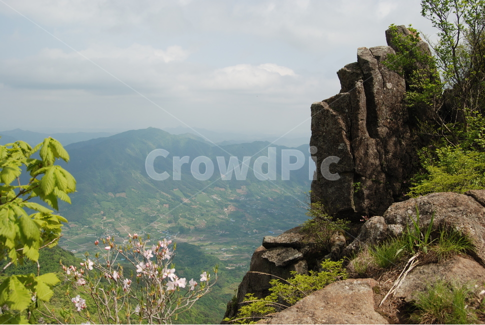봄,산,꽃,자연,하늘,자연,풍경,nature,landscape,outdoors,옥외,cliff,낭떠러지,plateau,고원