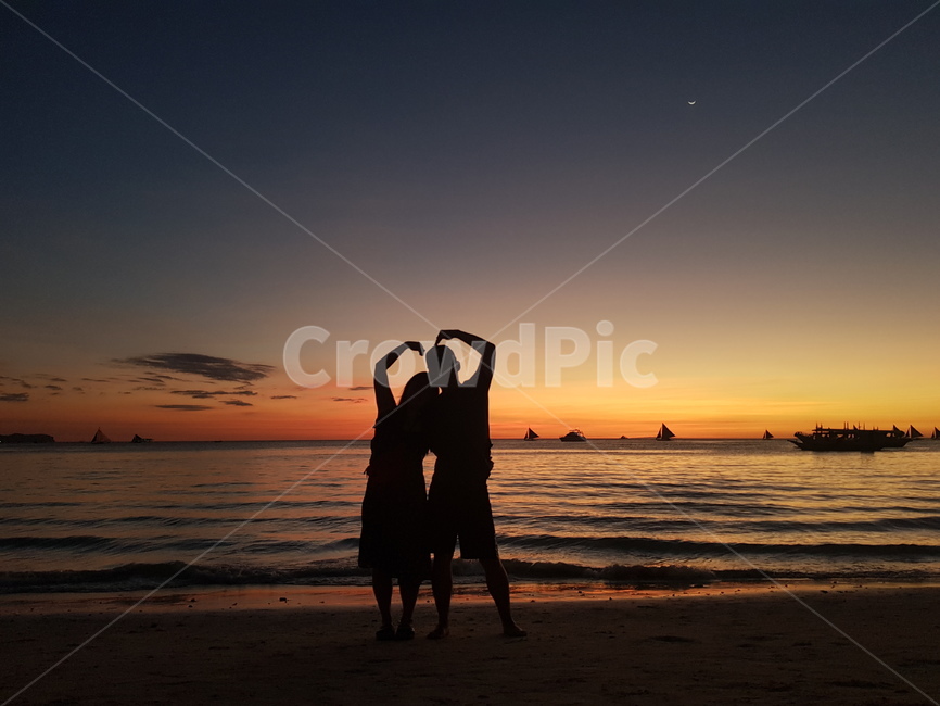 노을,선셋,바다,동남아,해변,sunset,비치,저녁,beach,여행,건기,heart,하트,사랑,애정,태국,필리핀,베트남,보라카이,신혼,부부,바닷가,허니문
