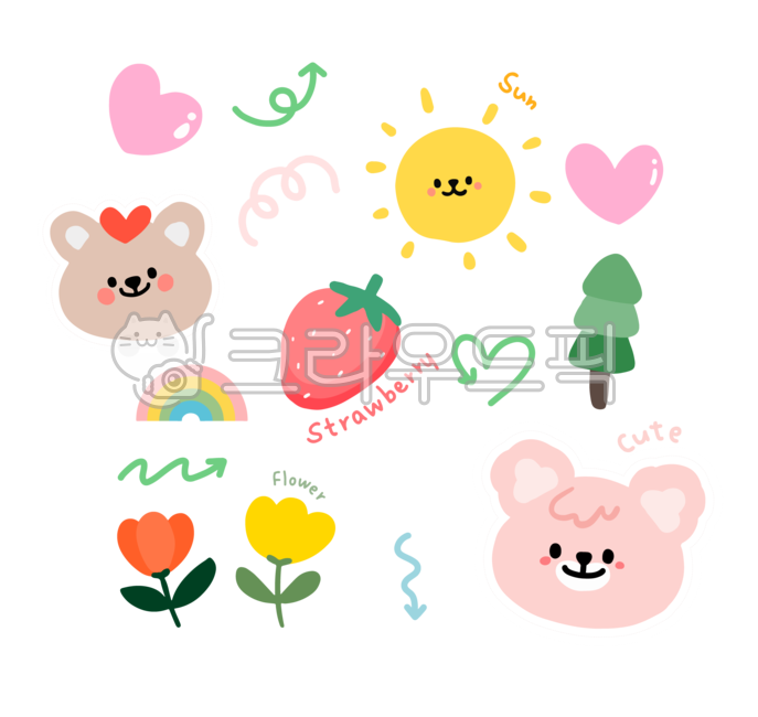 love,Decorating a diary,Callie,Teddy bear,arrow,line,sticker,icon,strawberry,tree,label,cute,sun,heart,flower,character,Dakku,weather,bear,calligraphy