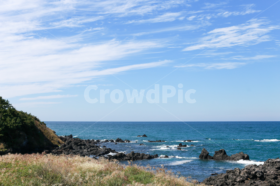 제주도,화강암,바다,갈대,하늘,구름,풍경,파란하늘,자연,풍경,nature,landscape,한국자연풍경,한국자연경관,korea nature landscape,제주도,jeju,jeju island,promontory,곶,building,건물,architecture,건축물,tower,탑