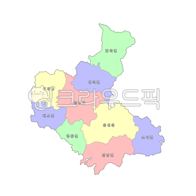 충청도,충청북도,음성군,대한민국,우리나라,한국,행정구역,도,시,군,읍,면,동,지도,행정구역지도,4색지도,파란색,노란색,빨간색,초록색,map