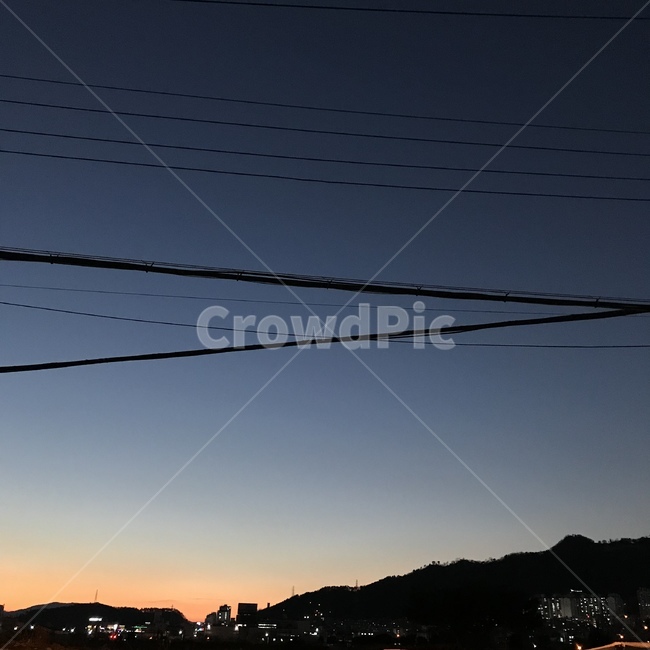 일몰,풍경,하늘,자연,색,도시,city,감성,자연,풍경,nature,landscape,cable,케이블,power lines,전력선
