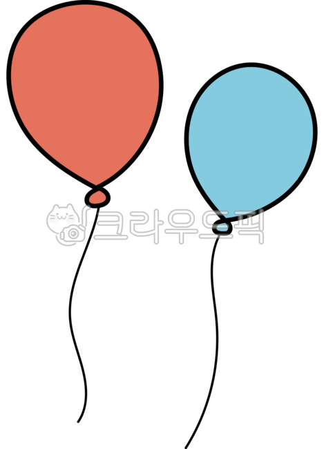 풍선, 풍선이미지, 빨간색풍선, 풍선일러스트, 하늘색풍선, 사진,이미지,일러스트,캘리그라피 - newzing작가