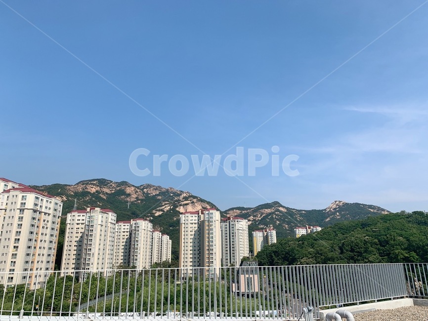 산,하늘,맑은하늘,도시,풍경