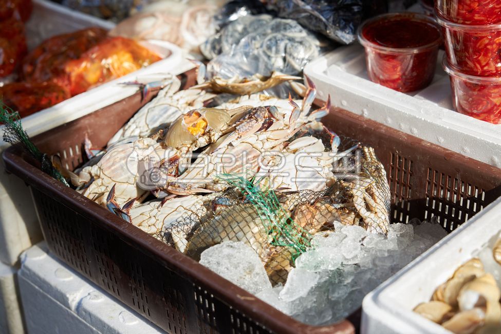 seafood,traditional market,crab,fish market