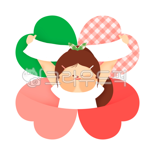 four leaf clover,Cheering,luck,stationery design,student,kid,clover,go for it,good luck,smile,spring,character,petal,happiness,children,cheer up,Go for it,illustration,Emotion