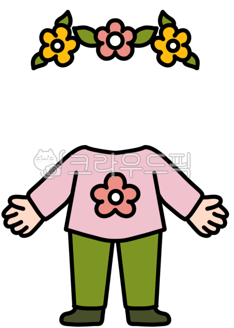 꽃,봄,얼굴합성,어린이,봄옷