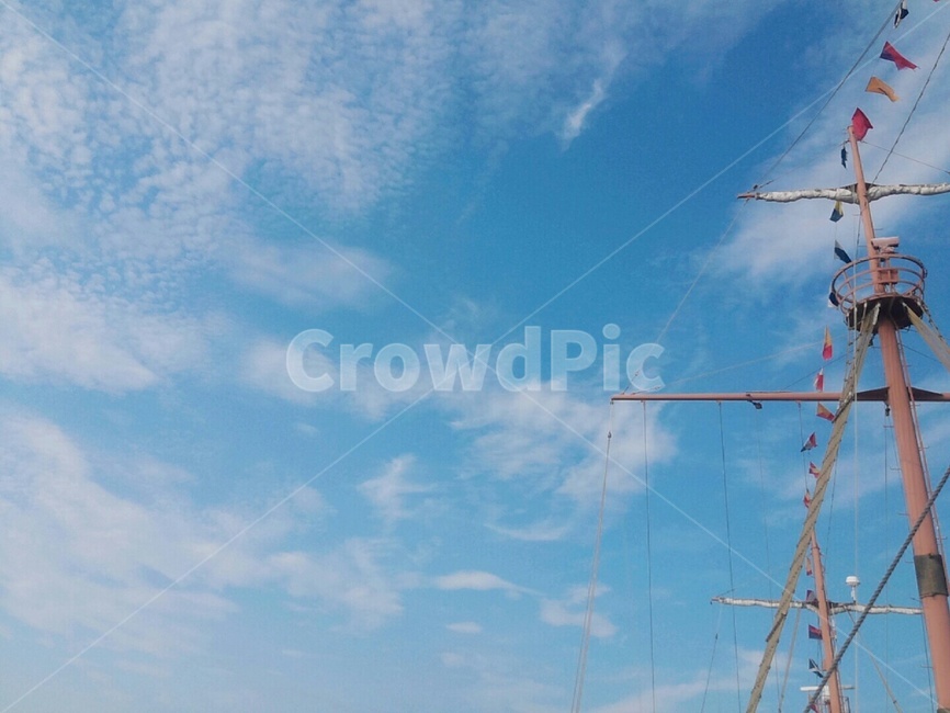 하늘,구름,돛대,sky,mast